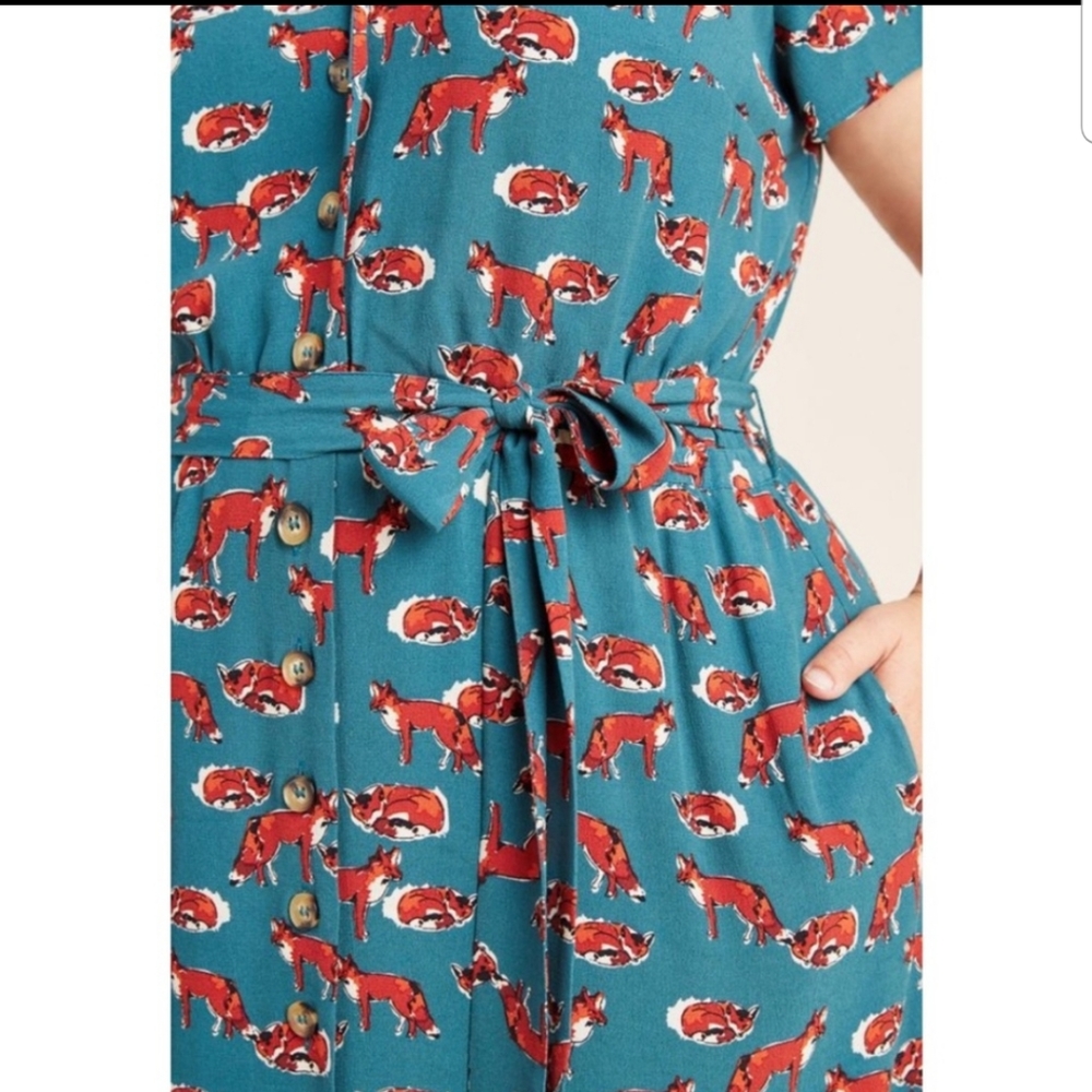 Anthropologie Maeve Catherine Shirtdress-Fox print - Picture 5 of 8